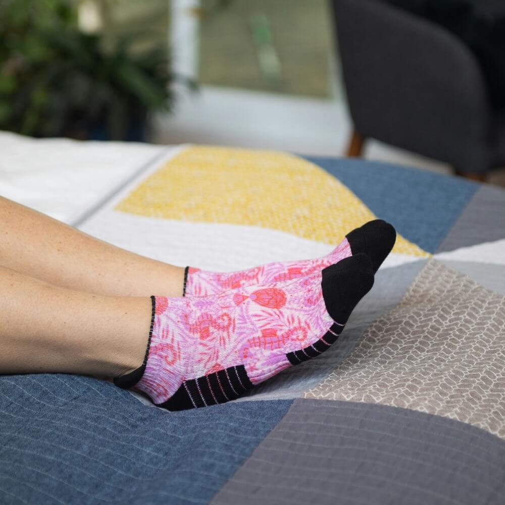 Seahorse Pink Ankle Compression Socks