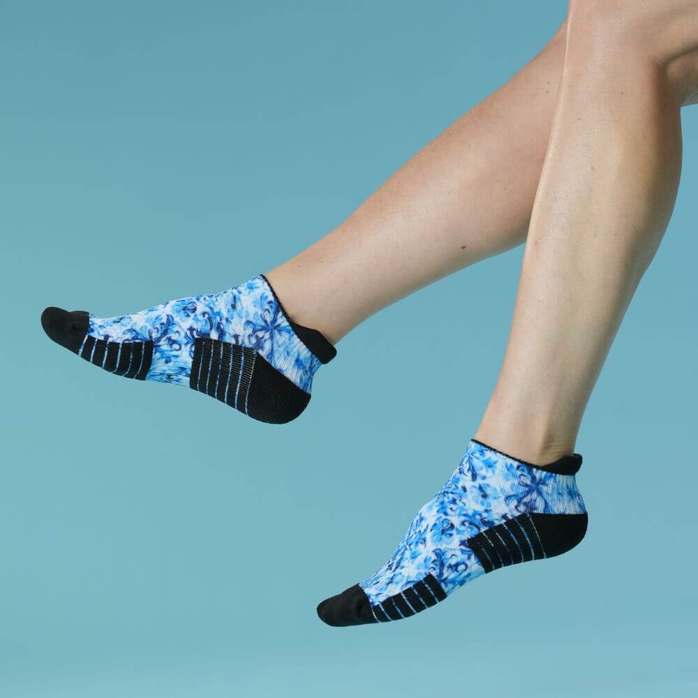 Blue Beauty Ankle Compression Socks