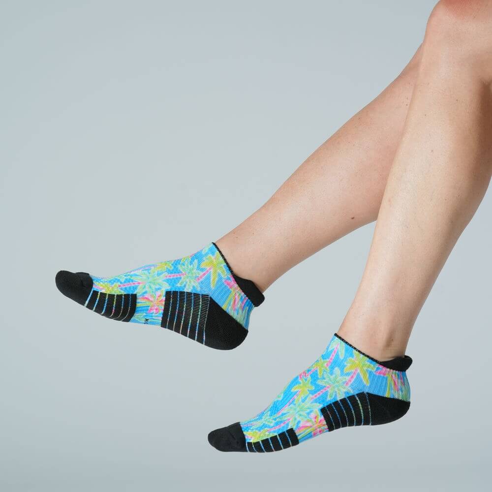Pastel Palms Ankle Compression Socks