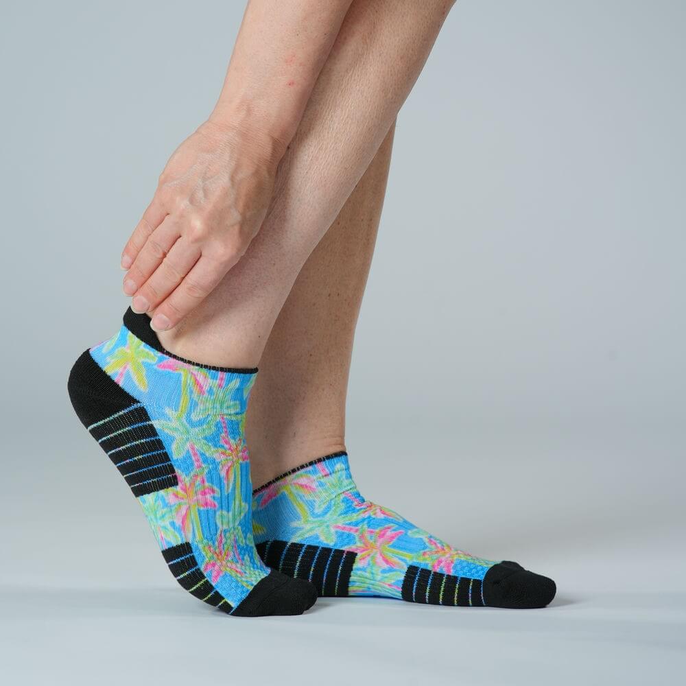 Pastel Palms Ankle Compression Socks