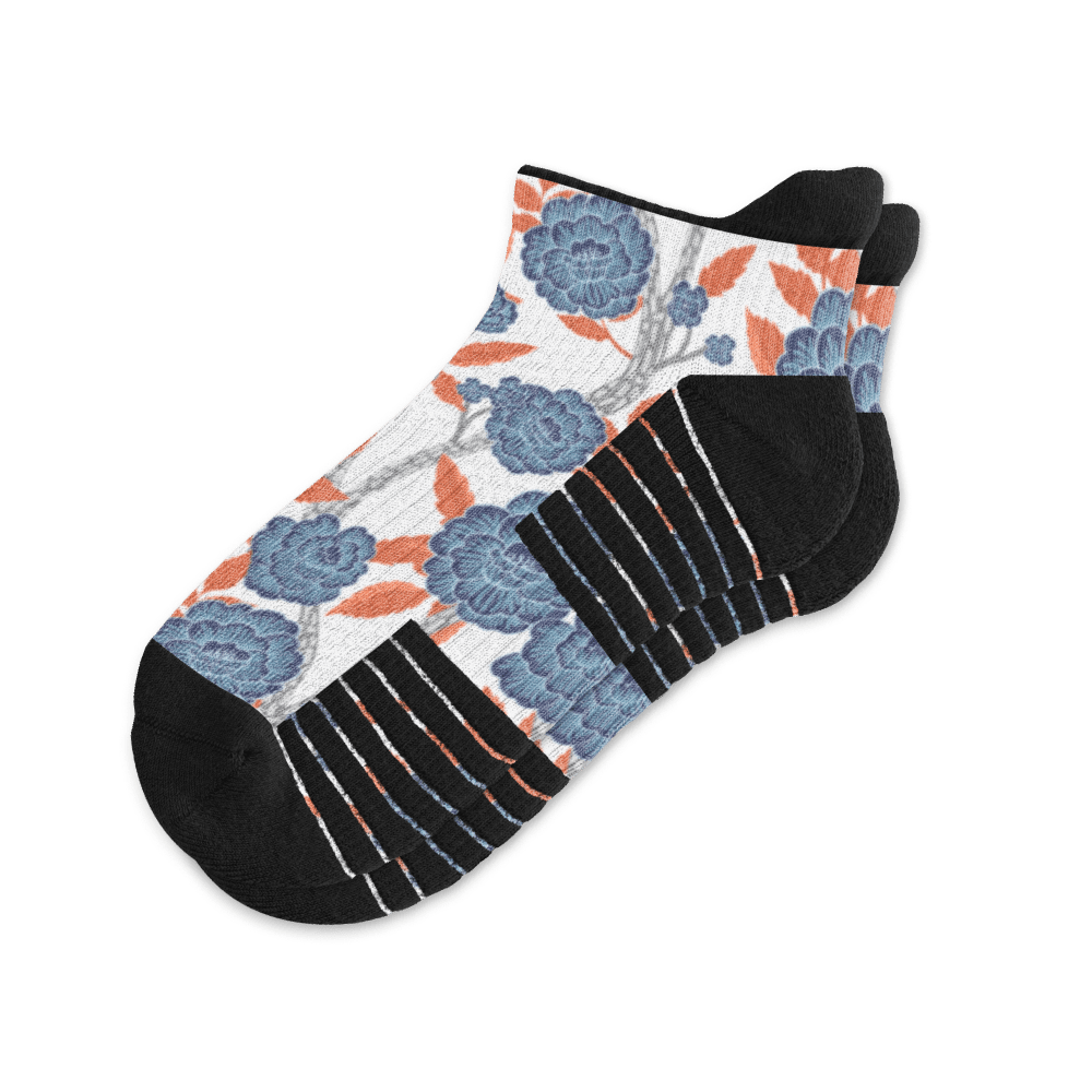 Blue Bloom Ankle Compression Socks
