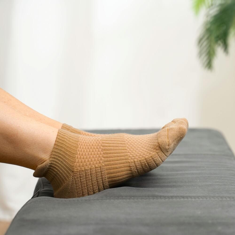 Tan Ankle Compression Socks