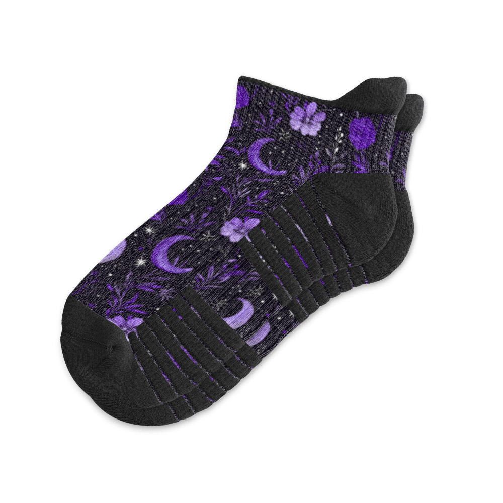 Purple Moon Ankle Compression Socks