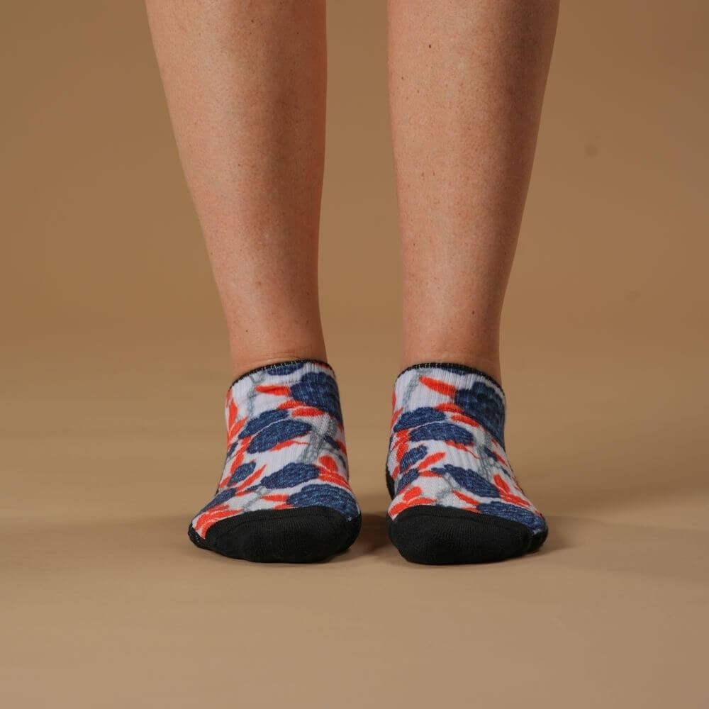 Blue Bloom Ankle Compression Socks