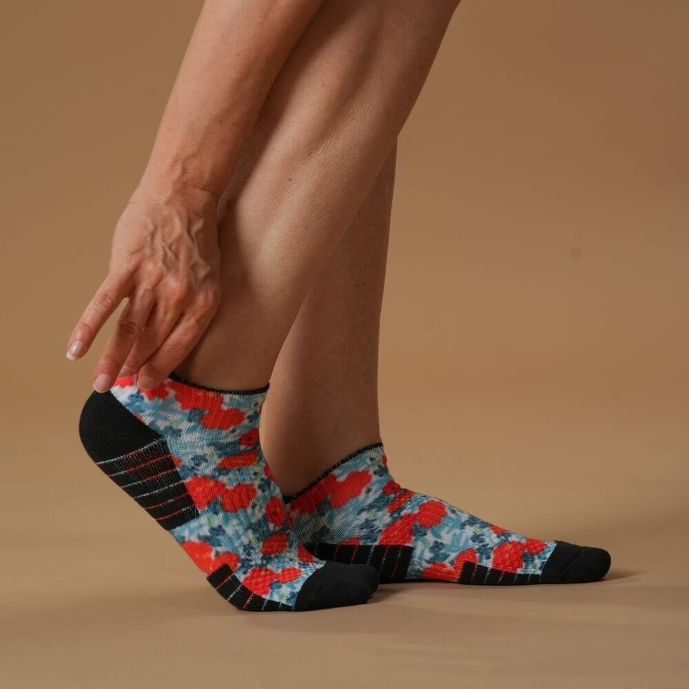 Fall Poppies Ankle Compression Socks