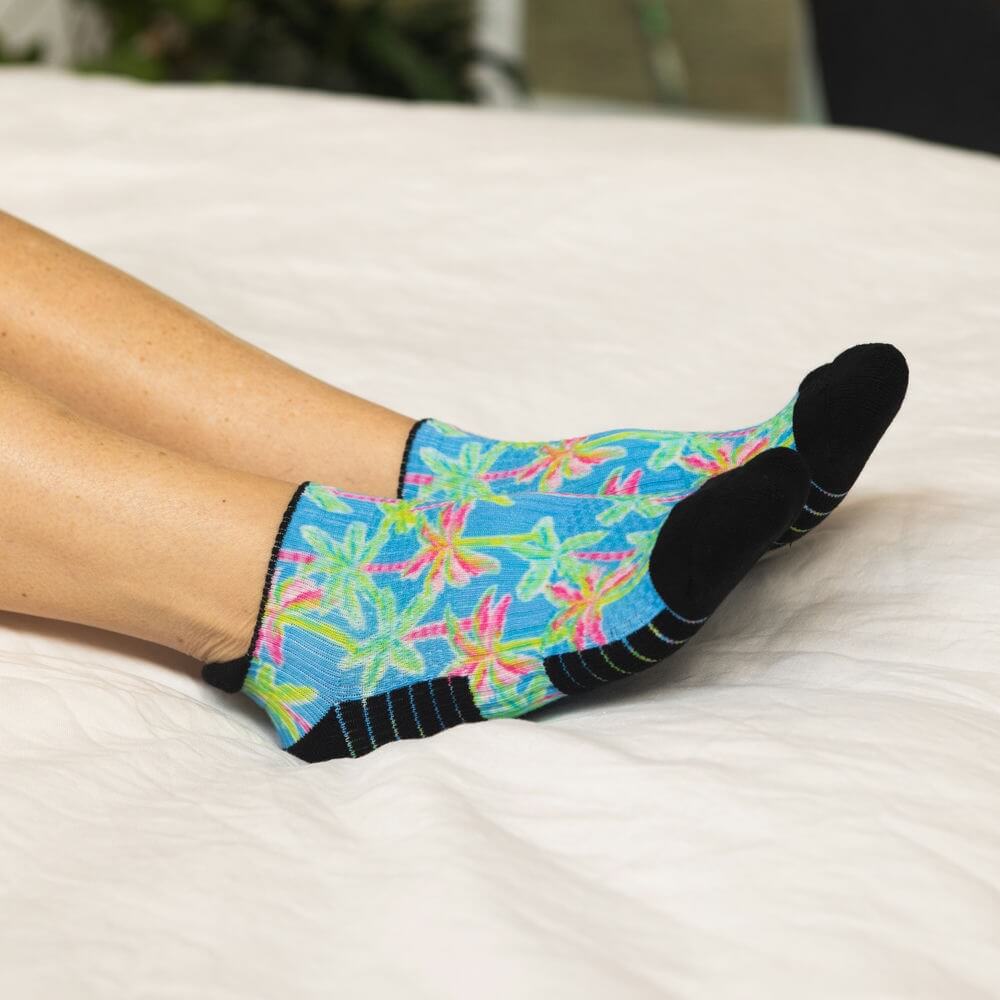 Pastel Palms Ankle Compression Socks