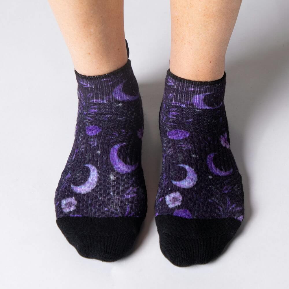 Purple Moon Ankle Compression Socks