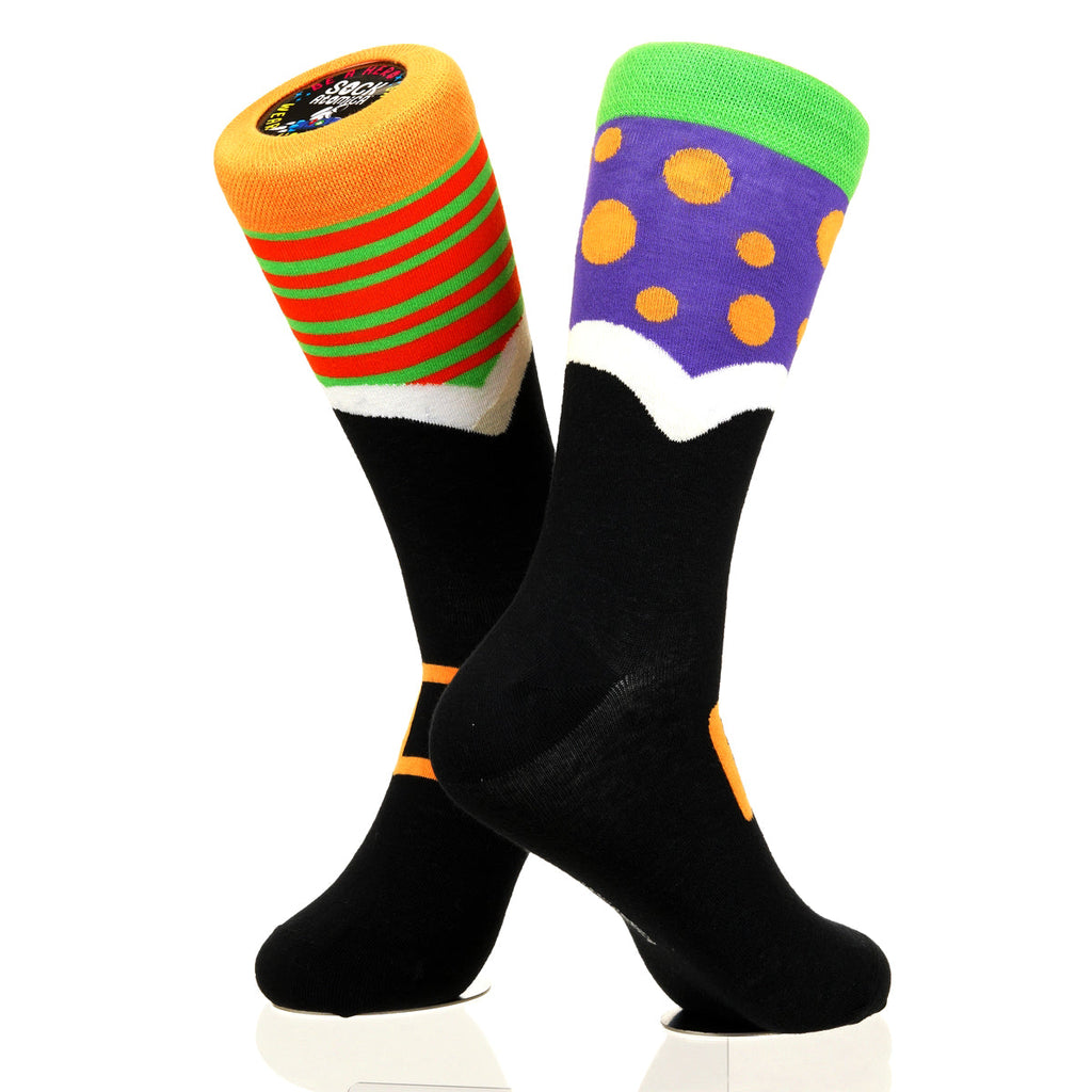 Halloween Mismatched Witch Socks