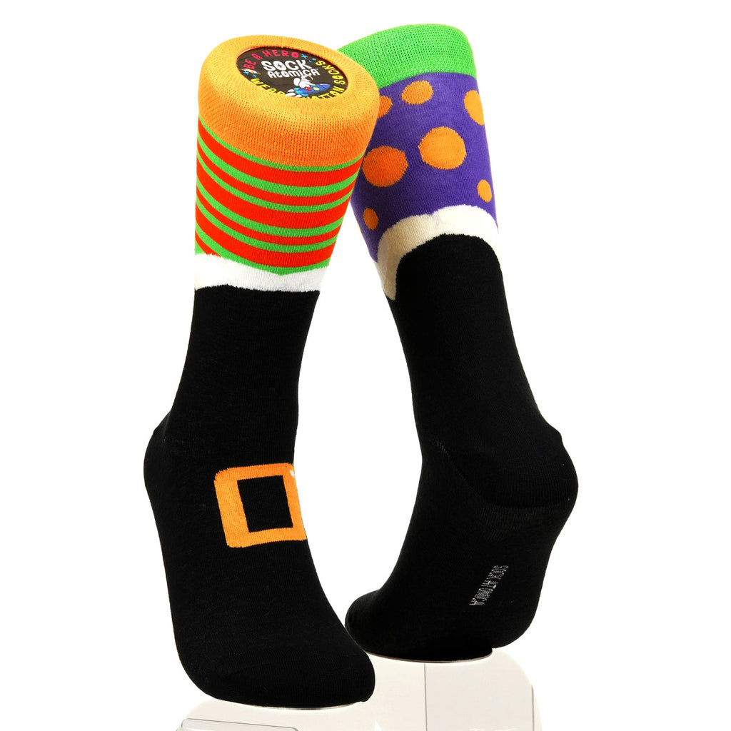 Halloween Mismatched Witch Socks