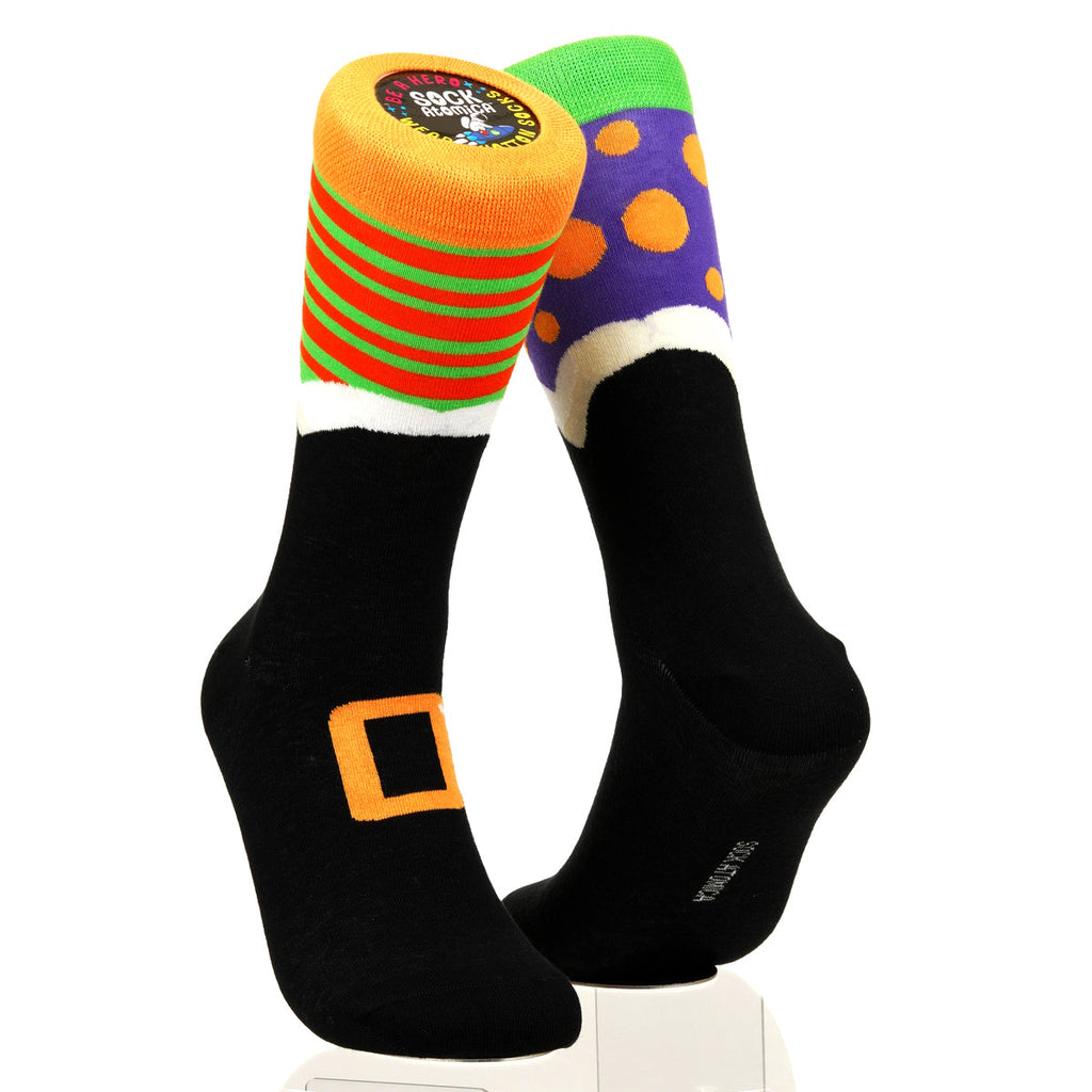 Halloween Mismatched Witch Socks