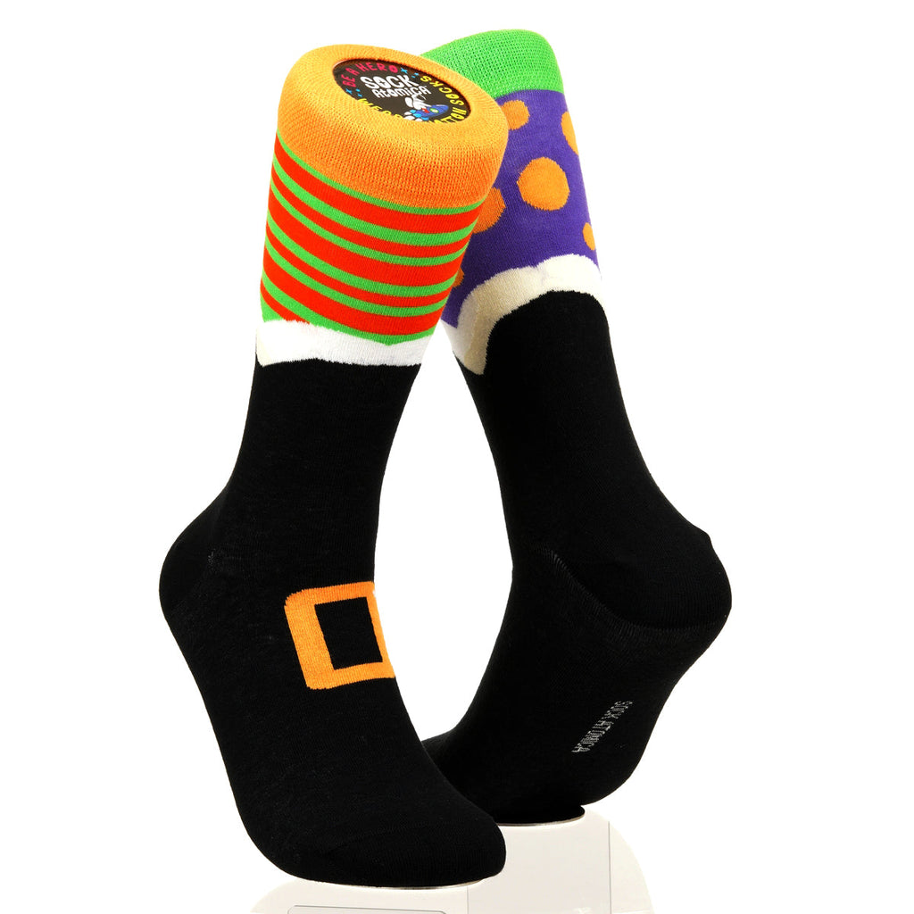 Halloween Mismatched Witch Socks
