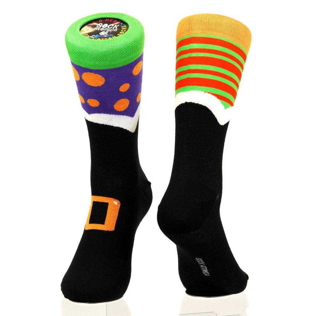 Halloween Mismatched Witch Socks