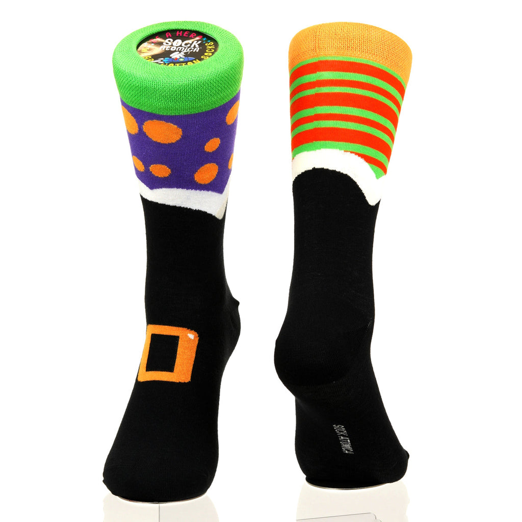 Halloween Mismatched Witch Socks